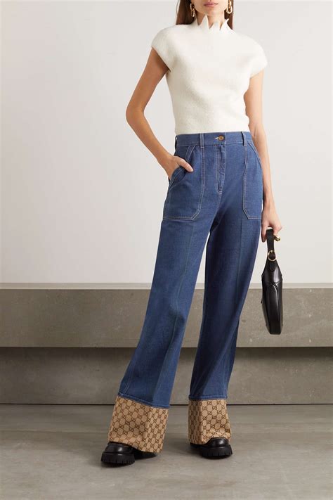 gucci jeans campari blu vestito|gucci wide leg jeans.